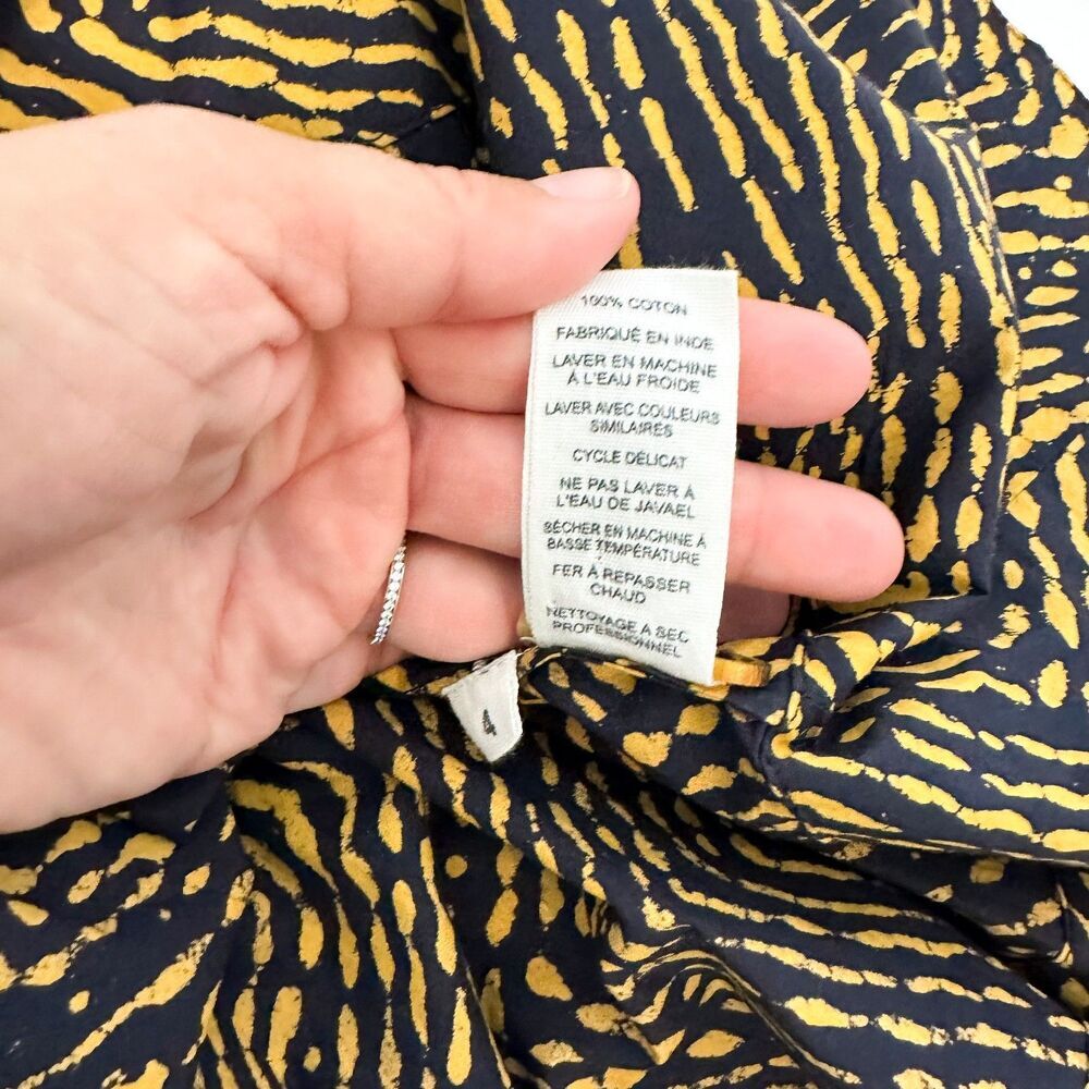 Ulla Johnson Black and Gold Printed Long-Sleeve Midi Dress - Picture 11 of 13